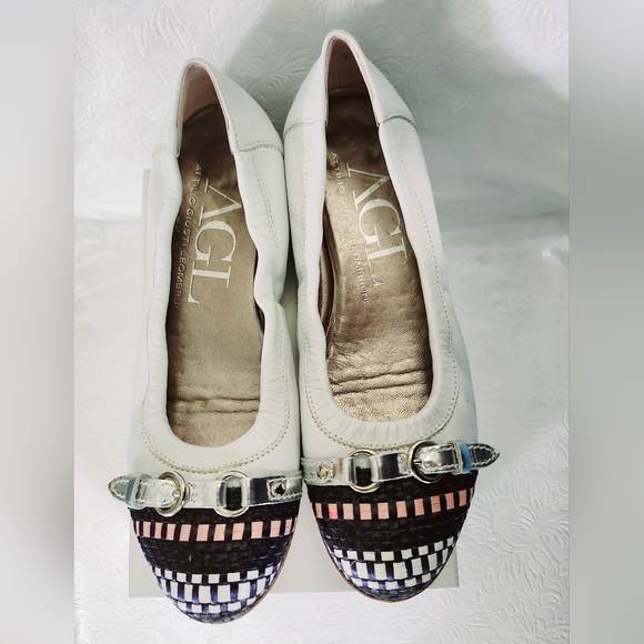 ‼️AGL Leather Cap Toe Ballet Flats Size 7.0 (37.5EU) - Picture 2 of 7